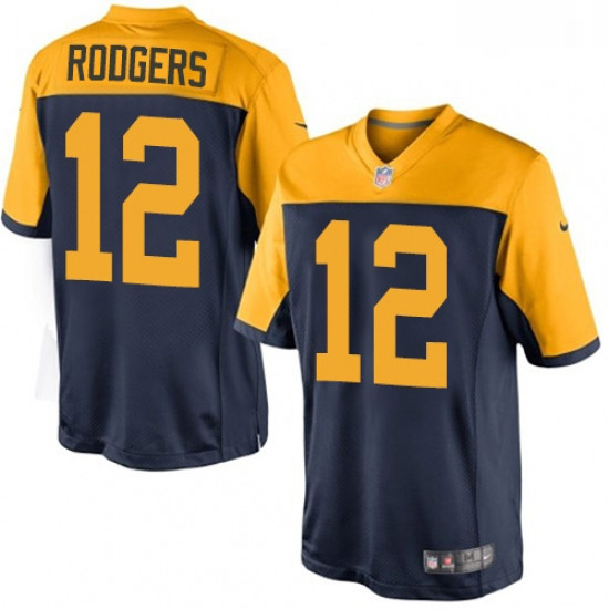 Men Nike Green Bay Packers 12 Aaron Rodgers Limited Navy Blue Alternate NFL Jersey