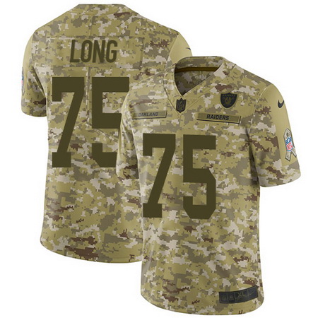 Nike Raiders #75 Howie Long Camo Mens Stitched NFL Limited 2018 Salute To Service Jersey