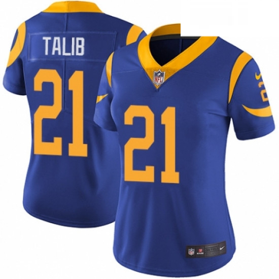 Womens Nike Los Angeles Rams 21 Aqib Talib Royal Blue Alternate Vapor Untouchable Limited Player NFL