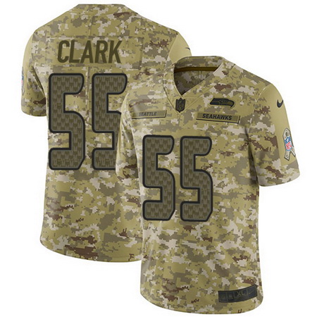 Nike Seahawks #55 Frank Clark Camo Mens Stitched NFL Limited 2018 Salute To Service Jersey