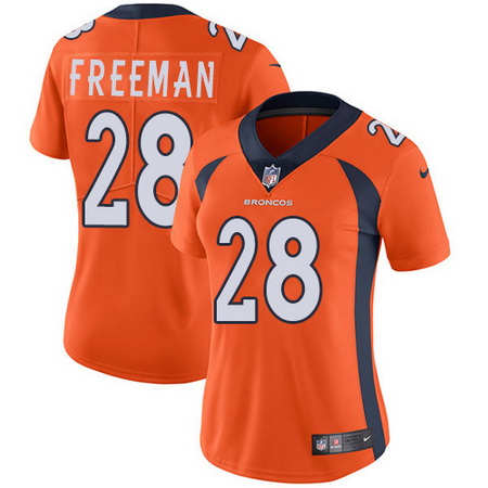 Nike Broncos #28 Royce Freeman Orange Team Color Womens Stitched NFL Vapor Untouchable Limited Jerse