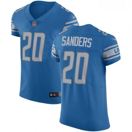 Men Nike Detroit Lions 20 Barry Sanders Light Blue Team Color Vapor Untouchable Elite Player NFL Jer