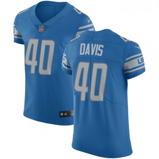 Men Nike Detroit Lions 40 Jarrad Davis Light Blue Team Color Vapor Untouchable Elite Player NFL Jers