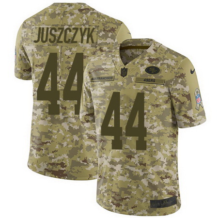 Nike 49ers #44 Kyle Juszczyk Camo Mens Stitched NFL Limited 2018 Salute To Service Jersey