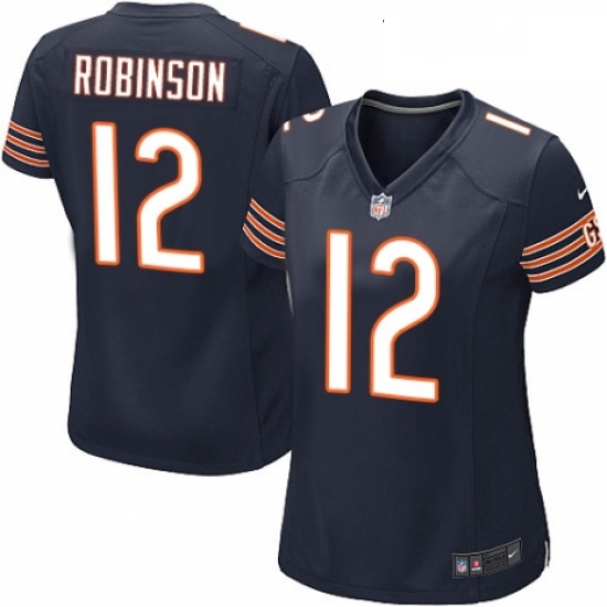 Womens Nike Chicago Bears 12 Allen Robinson Game Navy Blue Team Color NFL Jersey