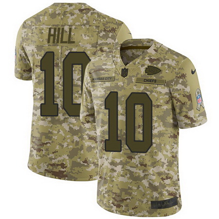 Nike Chiefs #10 Tyreek Hill Camo Mens Stitched NFL Limited 2018 Salute To Service Jersey