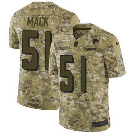 Nike Falcons #51 Alex Mack Camo Mens Stitched NFL Limited 2018 Salute To Service Jersey