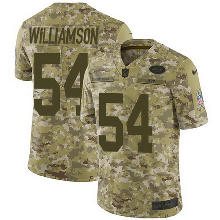 Nike Jets #54 Avery Williamson Camo Mens Stitched NFL Limited 2018 Salute To Service Jersey