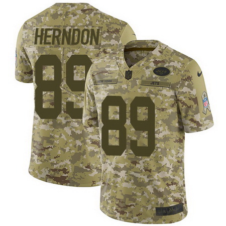 Nike New York Jets No89 Chris Herndon Camo Men's Stitched NFL Limited 2018 Salute To Service Jersey