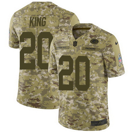 Nike Packers #20 Kevin King Camo Mens Stitched NFL Limited 2018 Salute To Service Jersey