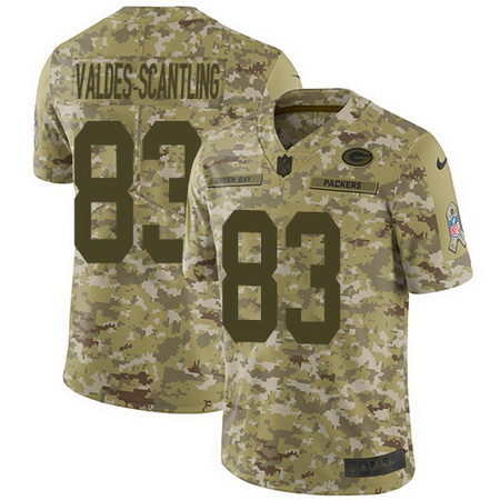 Nike Packers #83 Marquez Valdes Scantling Camo Mens Stitched NFL Limited 2018 Salute To Service Jers