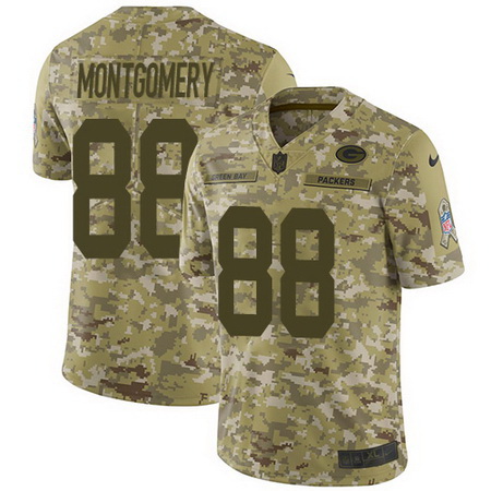 Nike Packers #88 Ty Montgomery Camo Mens Stitched NFL Limited 2018 Salute To Service Jersey