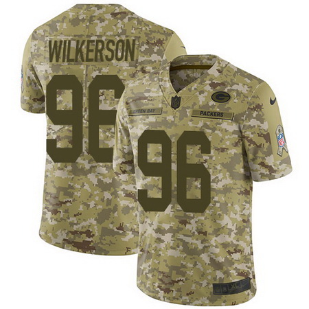 Nike Packers #96 Muhammad Wilkerson Camo Mens Stitched NFL Limited 2018 Salute To Service Jersey