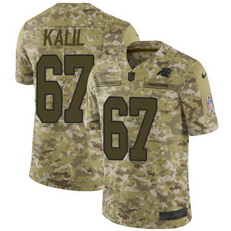 Nike Panthers #67 Ryan Kalil Camo Mens Stitched NFL Limited 2018 Salute To Service Jersey