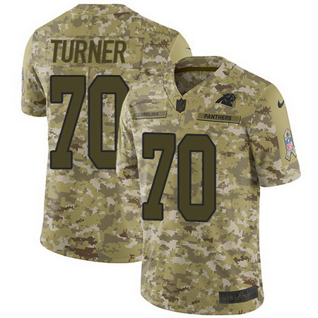 Nike Panthers #70 Trai Turner Camo Mens Stitched NFL Limited 2018 Salute To Service Jersey