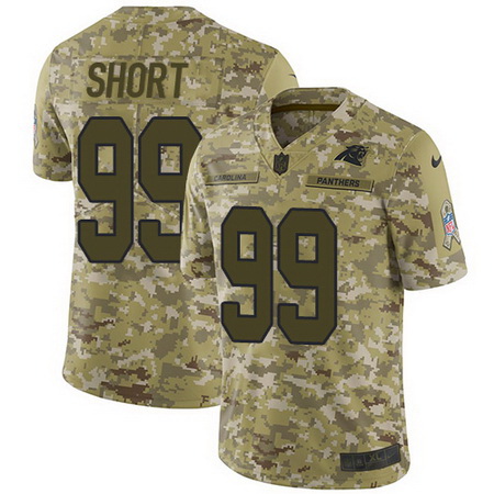 Nike Panthers #99 Kawann Short Camo Mens Stitched NFL Limited 2018 Salute To Service Jersey