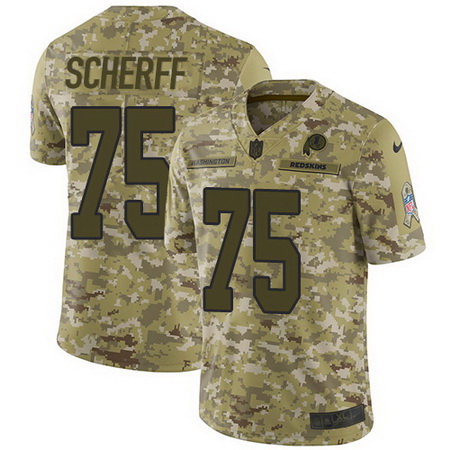 Nike Redskins #75 Brandon Scherff Camo Mens Stitched NFL Limited 2018 Salute To Service Jersey