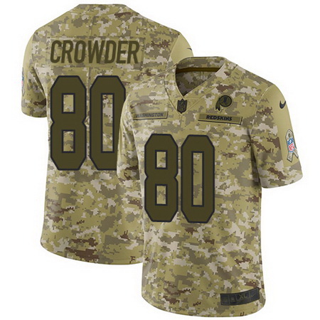 Nike Redskins #80 Jamison Crowder Camo Mens Stitched NFL Limited 2018 Salute To Service Jersey