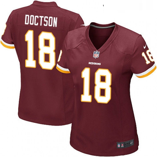 Womens Nike Washington Redskins 18 Josh Doctson Game Burgundy Red Team Color NFL Jersey