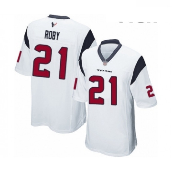 Men Houston Texans 21 Bradley Roby Game White Football Jersey