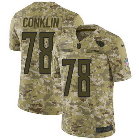 Nike Titans #78 Jack Conklin Camo Mens Stitched NFL Limited 2018 Salute To Service Jersey