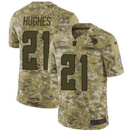 Nike Vikings #21 Mike Hughes Camo Mens Stitched NFL Limited 2018 Salute To Service Jersey