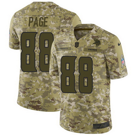 Nike Vikings #88 Alan Page Camo Mens Stitched NFL Limited 2018 Salute To Service Jersey