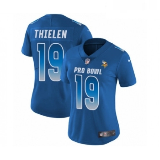 Womens Nike Minnesota Vikings 19 Adam Thielen Limited Royal Blue NFC 2019 Pro Bowl NFL Jersey