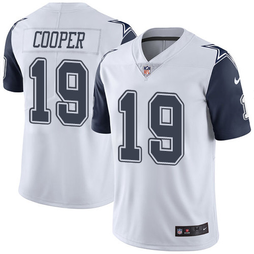 Nike Cowboys #19 Amari Cooper White Men Stitched NFL Limited Rush Jersey