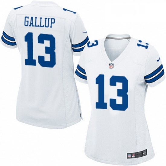 Womens Nike Dallas Cowboys 13 Michael Gallup Game White NFL Jersey