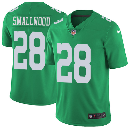 Nike Eagles #28 Wendell Smallwood Green Men Stitched NFL Limited Rush Jersey