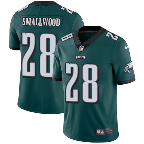 Nike Eagles #28 Wendell Smallwood Midnight Green Team Color Men Stitched NFL Vapor Untouchable Limit