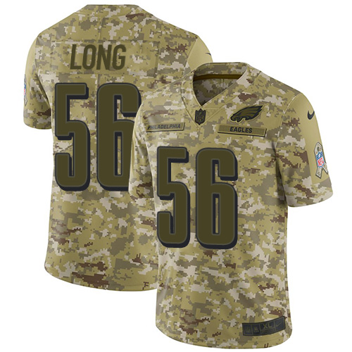 Nike Eagles #56 Chris Long Camo Men Stitched NFL Limited 2018 Salute To Service Jersey