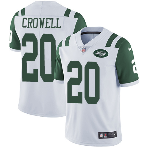 Nike Jets #20 Isaiah Crowell White Men Stitched NFL Vapor Untouchable Limited Jersey