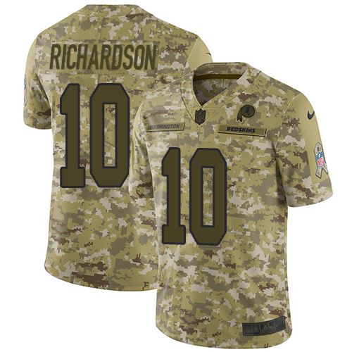 Nike Redskins #10 Paul Richardson Camo Men Stitched NFL Limited 2018 Salute To Service Jersey