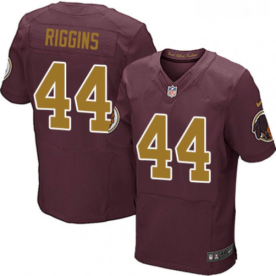 Mens Nike Washington Redskins 44 John Riggins Elite Burgundy RedGold Number Alternate 80TH Anniversa