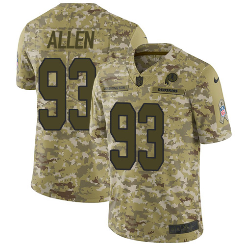 Nike Redskins #93 Jonathan Allen Camo Men Stitched NFL Limited 2018 Salute To Service Jersey