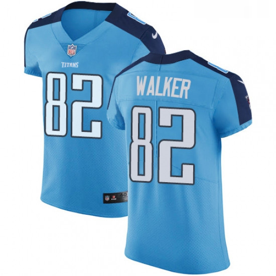 Mens Nike Tennessee Titans 82 Delanie Walker Light Blue Team Color Vapor Untouchable Elite Player NF