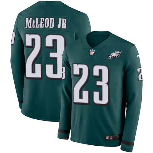 Nike Eagles #23 Rodney McLeod Jr Midnight Green Team Color Men Stitched NFL Limited Therma Long Slee