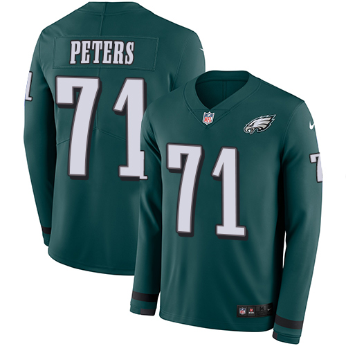 Nike Eagles #71 Jason Peters Midnight Green Team Color Men Stitched NFL Limited Therma Long Sleeve J