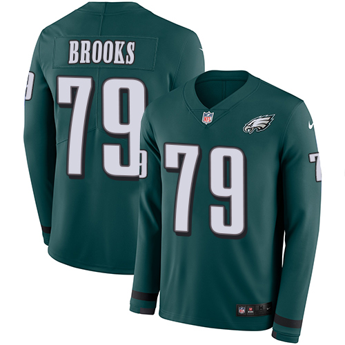 Nike Eagles #79 Brandon Brooks Midnight Green Team Color Men Stitched NFL Limited Therma Long Sleeve