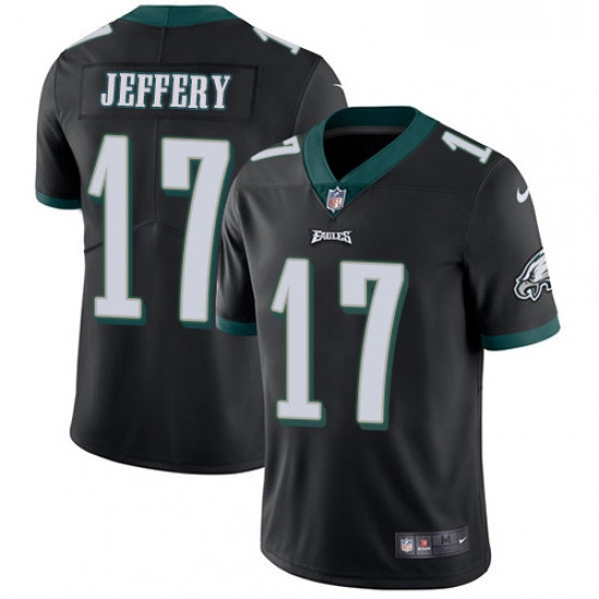 Mens Nike Philadelphia Eagles 17 Alshon Jeffery Black Alternate Vapor Untouchable Limited Player NFL