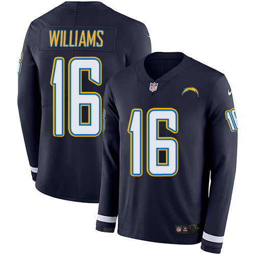 Nike Chargers #16 Tyrell Williams Navy Blue Team Color Men Stitched NFL Limited Therma Long Sleeve J