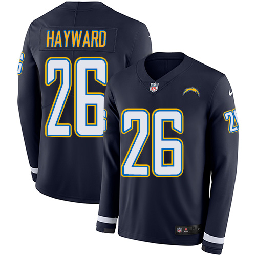 Nike Chargers #26 Casey Hayward Navy Blue Team Color Men Stitched NFL Limited Therma Long Sleeve Jer