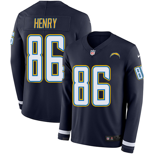 Nike Chargers #86 Hunter Henry Navy Blue Team Color Men Stitched NFL Limited Therma Long Sleeve Jers