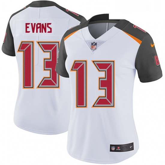 Womens Nike Tampa Bay Buccaneers 13 Mike Evans Elite White NFL Jersey