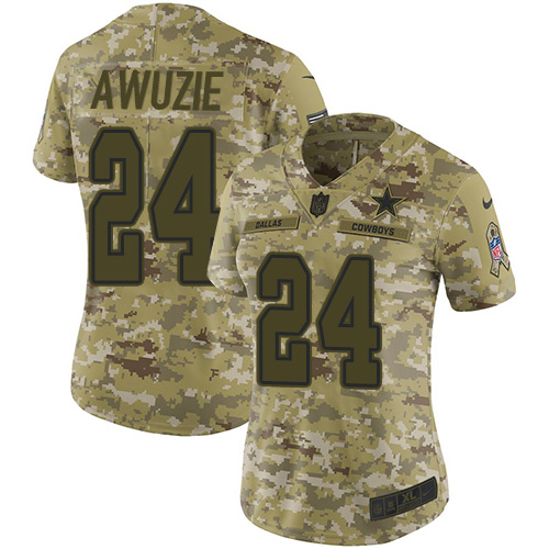 Nike Cowboys #24 Chidobe Awuzie Camo Women Stitched NFL Limited 2018 Salute to Service Jersey