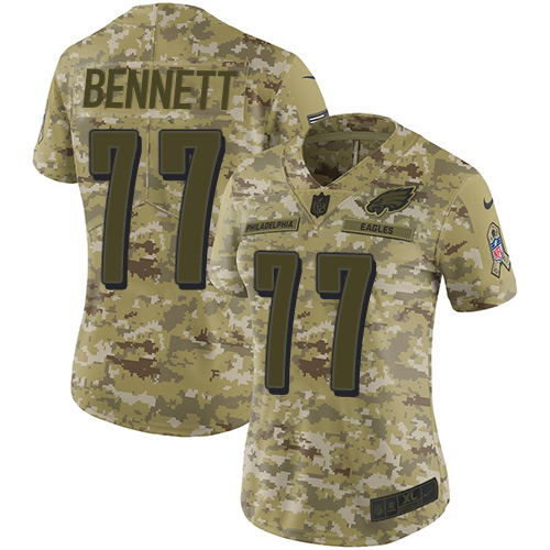 Nike Eagles #77 Michael Bennett Camo Women Stitched NFL Limited 