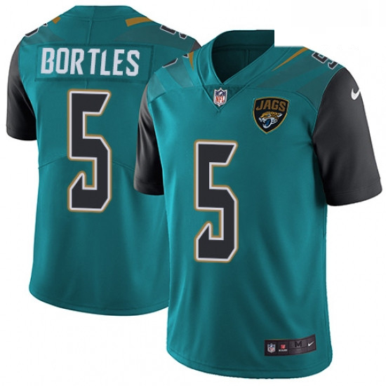 Men Nike Jacksonville Jaguars 5 Blake Bortles Teal Green Team Color Vapor Untouchable Limited Player