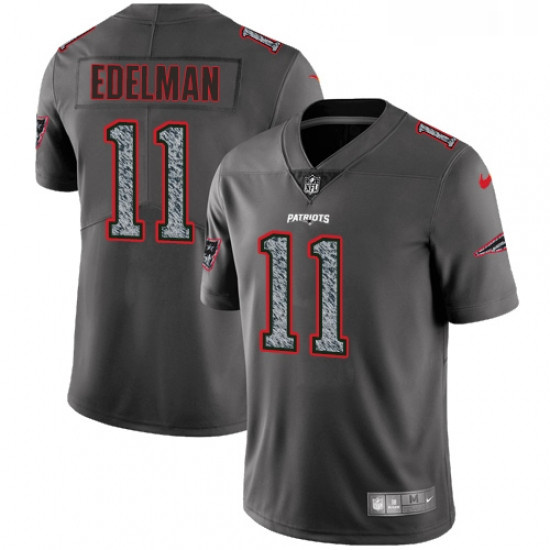 Youth Nike New England Patriots 11 Julian Edelman Gray Static Untouchable Limited NFL Jersey